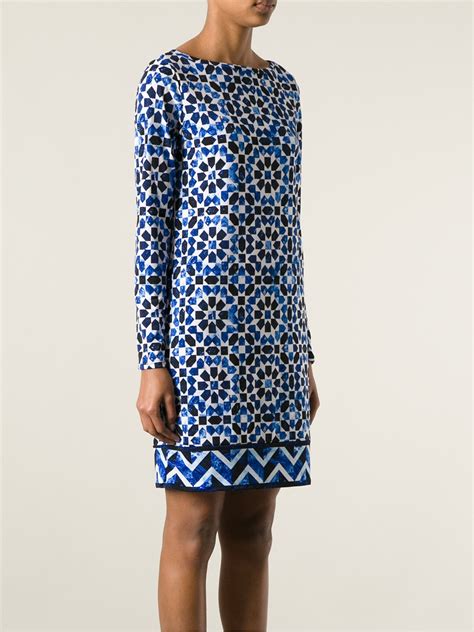 michael kors royal blue geometric dress qs38d134k2|Michael Kors blue dresses.